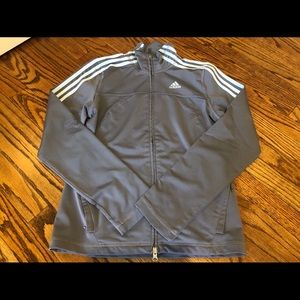 Adidas Track Warm Up Jacket in Grey/ Blue